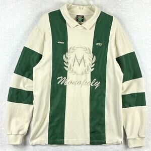 Monopoly x Shoe Palace Rugby Shirt Mens M Green Ivory Stripe Preppy Ivy League